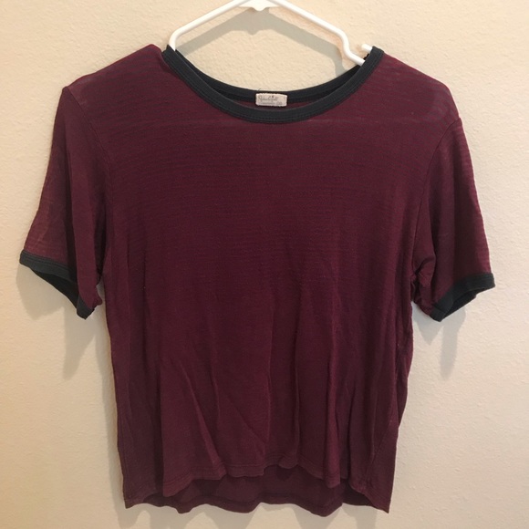 Brandy Melville Maroon Striped Top - Picture 2 of 3